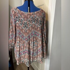 J. Jill Vibrant Paisley Woman Blouse - multicolored 3/4 sleeves size xl. K